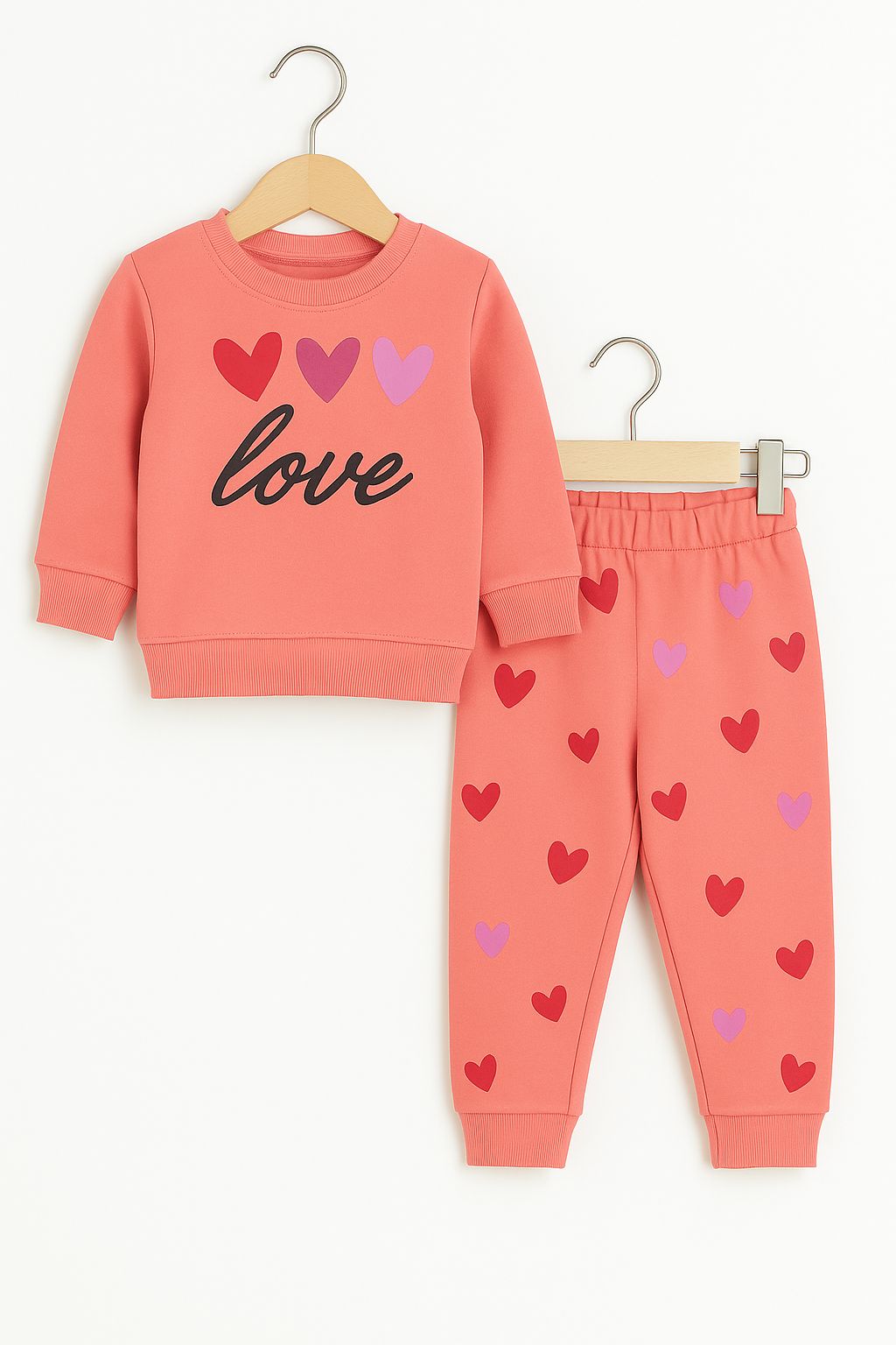 Girls' Love & Hearts Sweatshirt and Joggers