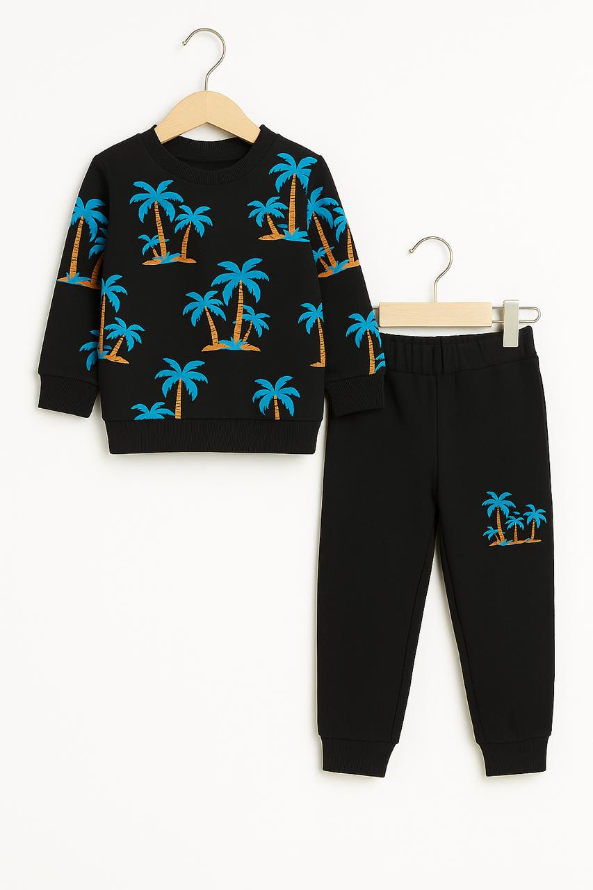 Black Palm Tree Toddler Tracksuit