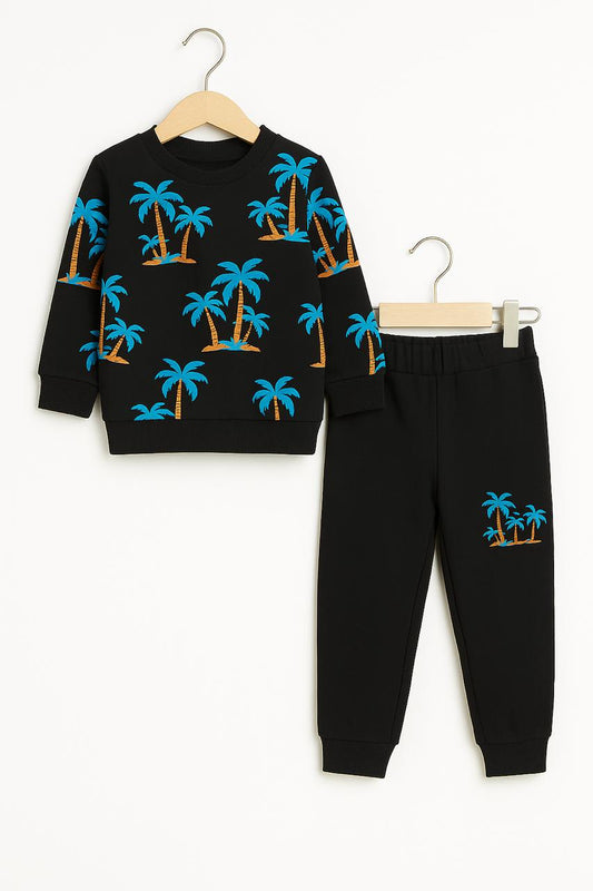Black Palm Tree Toddler Tracksuit