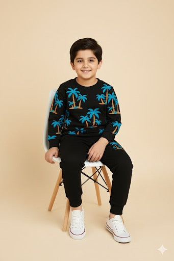 Black Palm Tree Toddler Tracksuit
