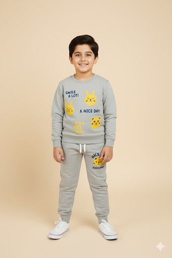 Boys' "Smile A Lot!" Print Tracksuit